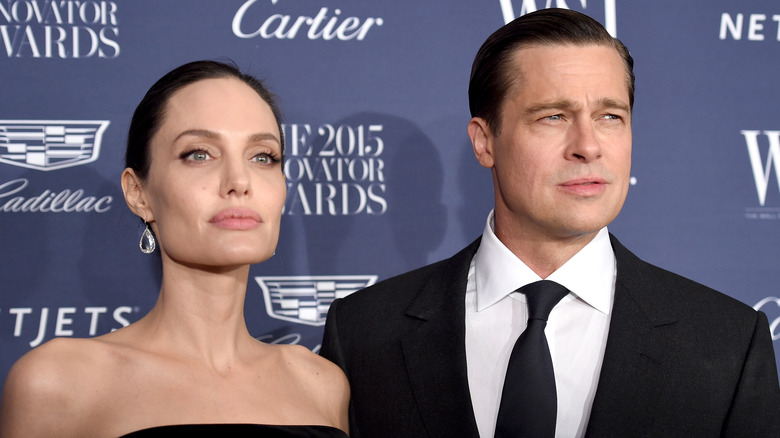 Brad Pitt and Angelina Jolie at a red carpet