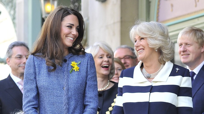 Kate Middleton and Camilla Parker Bowles smiling